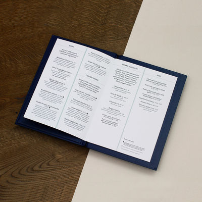 Hotel Resterant Bar Menu Book Cover Holder Customized Logo Luxury Leather